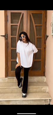 White Basic Cotton Oversized T-shirt