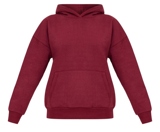 Burgundy Premium Basic Oversized Sweat Hoodie