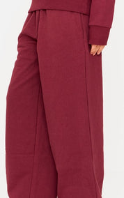 Burgundy Premium Thin Waistband Straight Leg Joggers