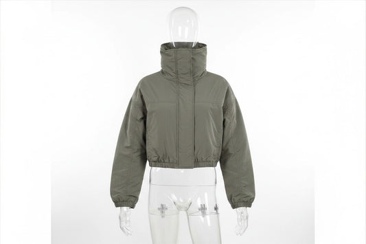 Crinkle High Neck Track Jacket