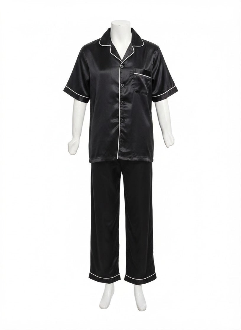 Silk Piping Detail Nightsuit PJ Set