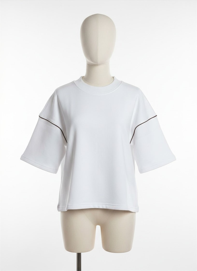 Piping Detail Oversized T Shirt