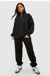 Basic Oversized Half Zip Sweatshirt