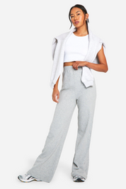 Cotton Rib Wide Leg Trouser