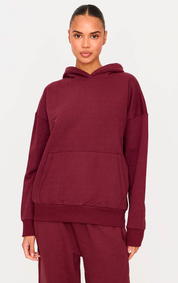 Burgundy Premium Basic Oversized Sweat Hoodie