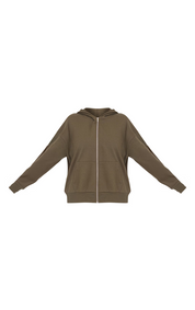 Olive Premium Zip Up Oversized Sweat Hoodie