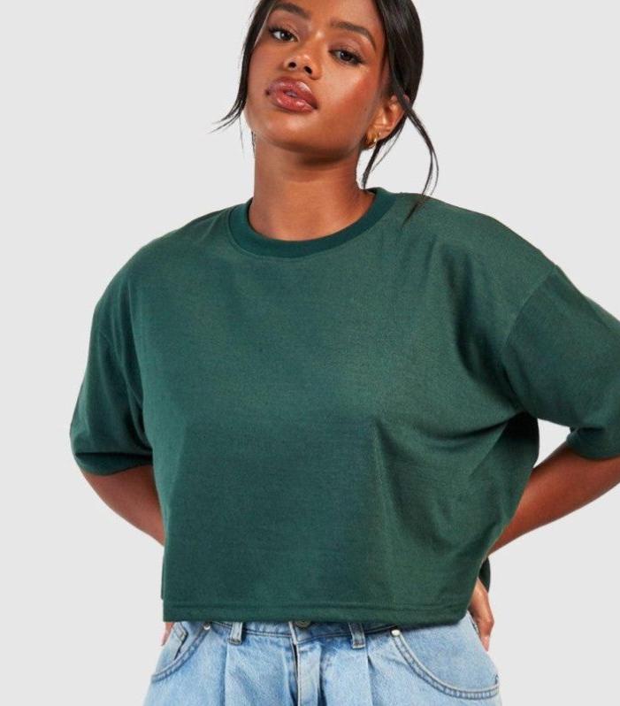 Basic Cotton Boxy Crop T-shirt