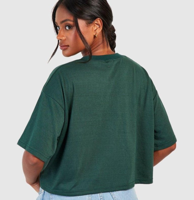 Basic Cotton Boxy Crop T-shirt