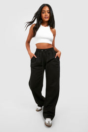 Black Basic Straight Leg Jogger