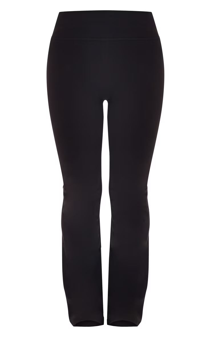 SPORTY Black Melange Flared Yoga Pants