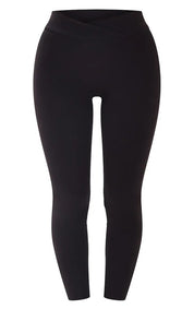 SPORTY Black V Front Melange Leggings