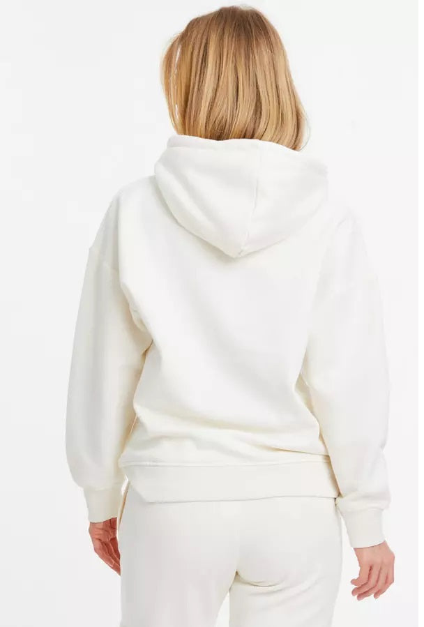 Cream Fleece 'New York' Oversized Hoodie