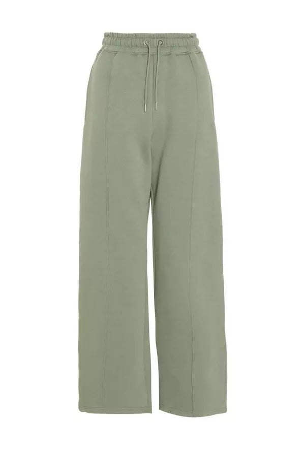 Sage Fleece Wide Leg Joggers