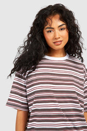 BASIC COTTON OVERSIZED STRIPED T-SHIRT