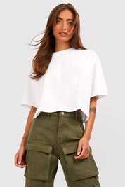 BASIC COTTON CROP OVERSIZED T-SHIRT